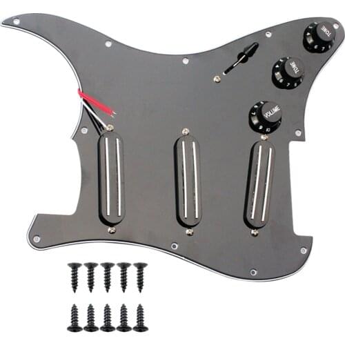3 Ply Loaded Prewired Pickguard Single Coil Humbucker Pickups for Fender ST Guitar Replacement Black