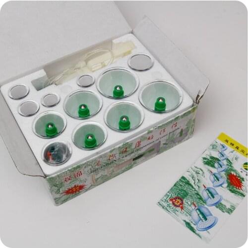 12 Cupping Massage Vacuum Cups tank Thicker with 6 Magnetic heads Aspirating Cupping Cans Acupuncture Massage Suction Cup