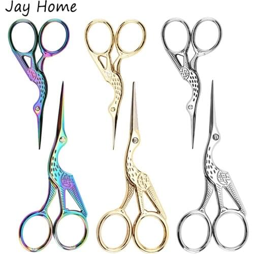 2Pcs Vintage Stork Shape Sewing Scissors Stainless Steel Tailor Scissors Sharp Sewing Shears for Embroidery Sewing DIY Craft