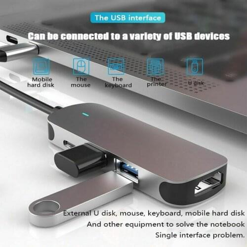 USB 3.0 Type C High Speed Port USB-C Hub to 4K HDMI PD Charging 4 in 1 Multi Function Adapter For PC Mackbook Pro Ipad Laptop