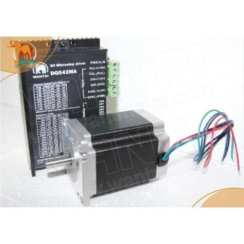 Wantai 1axis Nema23 Stepper Motor 57BYGH627 1.9Nm 270oz-in 76mm 3.0A+Driver DQ542MA 4.2A50V 128micro