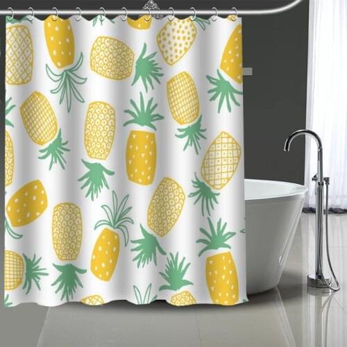 Custom Pineapple Shower Curtain Modern Fabric Bath Curtains Home Decor Curtains With hook More Size High Quality