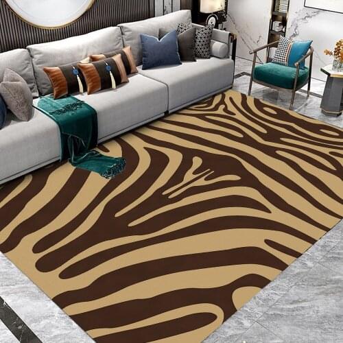 Zebra Pattern Carpet Living Room Bedroom Soft Carpets Rug Anti-slip Floor Mats Alfombra Rugs Water Decor Absorption Home