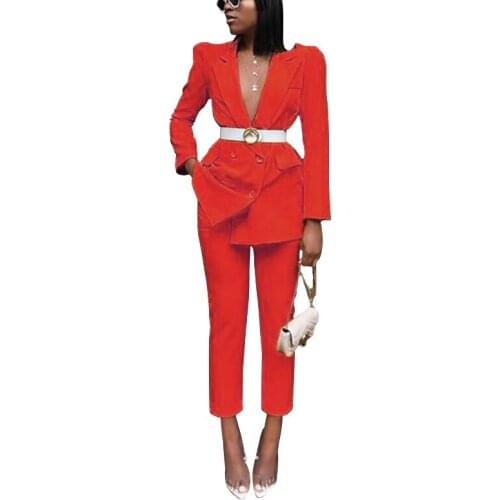 Womens Velvet Winter New Crystal Buckle Set Long Sleeve Jacket and Pants 2 Two-Piece Celebrity Night Runway Party Dress