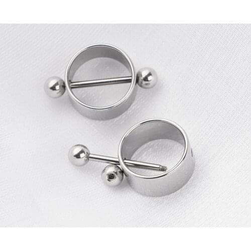 1 Pair Nipple Piercing Medical Stainless Steel Nipple Round Charming Nipple Rings For Women Body Piercing Jewelry