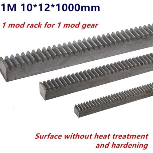 1Pc 1Mod 10*12*1000mm rack straight teeth 1 Modulus High Precision Gear Rack steel Gear Rack Precision CNC Rack Toothed rack