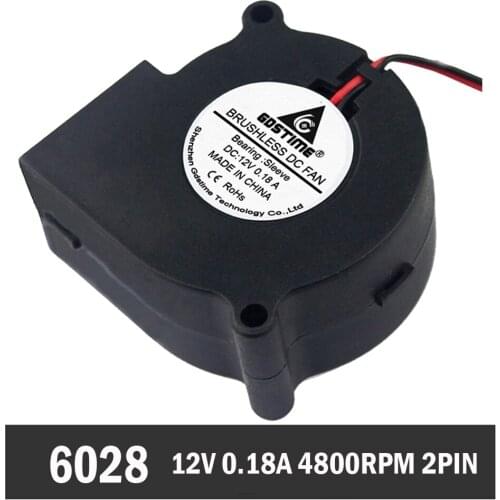 1pcs/lot Gdstime Black Fast Speed 60mm 12V 6028 60x28mm PC Computer Case DC Air Blower Fan