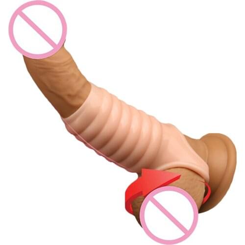 1pcs Delayed Enlargement Penis Sleeve Ejaculation Reusable Silica Gel Cock Ring Sex Toys For Men Penis Enlargement Penis Ring