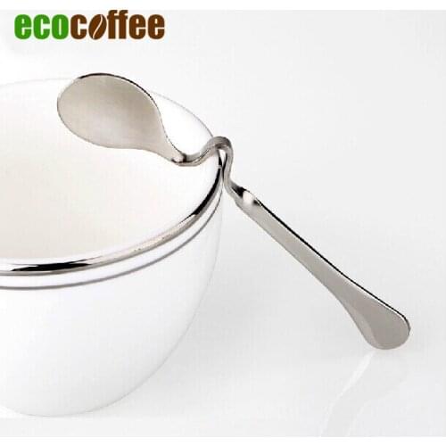 2017 Italian 2 Korean Diy Promotion Top Fashion Free Shipping Exquisite Stainless Steel Coffee Spoon Bent Shaped 10pcs Per Lot