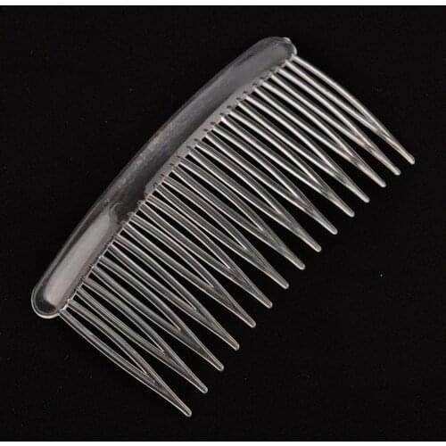 100pcs 10x5.5cm handmade comb 15tooth plastic headwear hair accessories women transparent white clear plastic hair comb findings