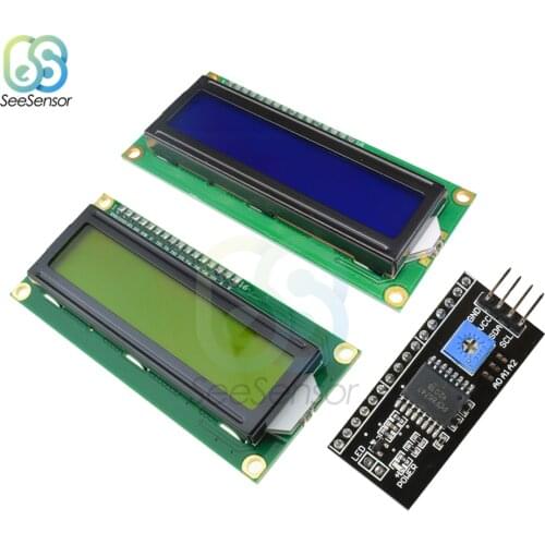 1602 LCD Module Blue/Yellow Backlight Screen with IIC/I2C 16x2 Character LCD Display Module 5V for arduino DIY Kit