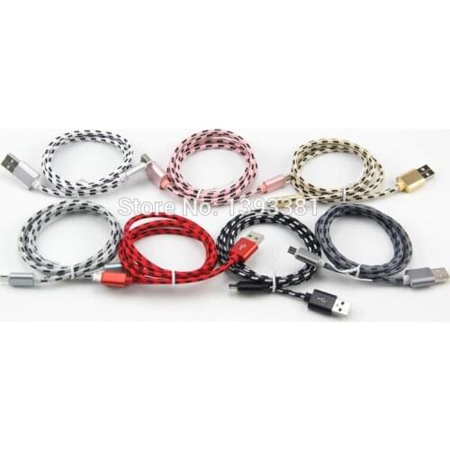 200pcs 1M 2M 3M New High Speed Metal USB braided Data Fast Charger Cable Micro USB 8 pin Type C Charging Cord For Mobile Phones