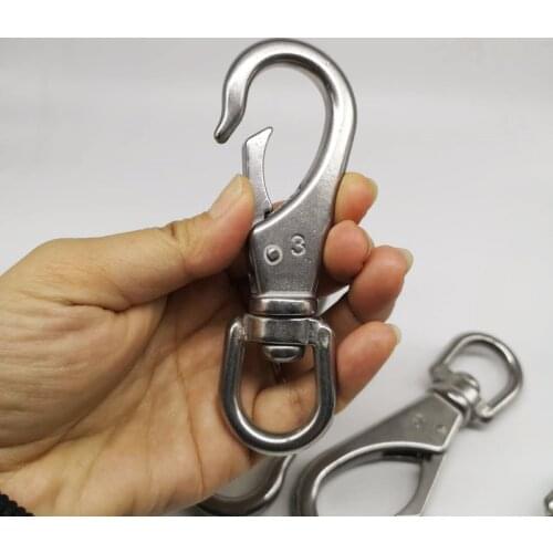 3# Metal Stainless steel 304 Swivel Snap Hook Trigger Clip Silver Keychain Carabiner Bag Hardware