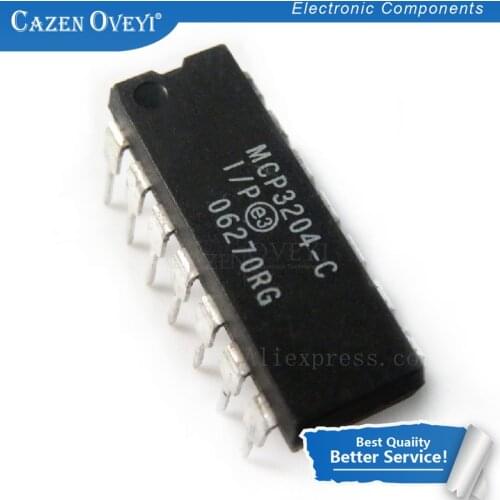 5pcs/lot MCP3204-CI/P ADC 12BIT 2.7V 4CH SPI 14-DIP MCP3204 3204 MCP3204 3204 MCP320 3204 Best quality In Stock