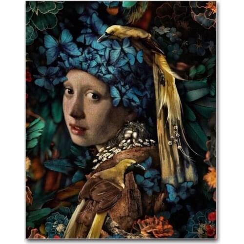 5D DIY Full Round Diamond Diamond Painting Flower Bush Woman Cross Stitch Kit Embroidery Craft Rhinestone Mosaic Art Wall Sticke