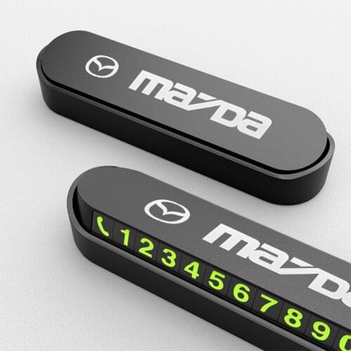 Car Temporary Parking Card Phone Number Card Plate Sticker for Mazda 2 3 5 6 M5 Ms CX-4 CX-5 CX6 M3 M6 MX3 Internal Accessories