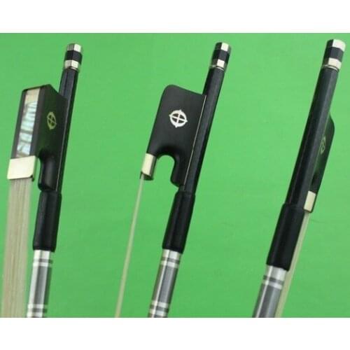 Free Shipping New PRO 4/4 full size Carbon fiber cello bow ebony frog Inlaid Cross