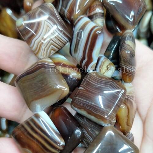 Free shipping Women Fashion Jewelry 18mm Onyx Carnelian Rhomboic Women Men Spacers Art Loose Beads 15.5" FG7882