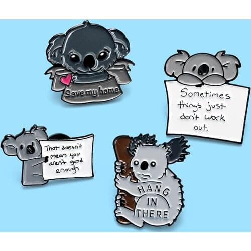 Cartoon Cute Sloth bear environmental slogan brooch badge enamel backpack lapel pin hael pin hat jewelry gift for friends