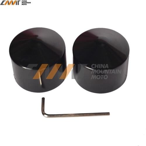 Black Front Axle Nut Cover Bolt case for Harley Touring Softail Road King Glide Dyna