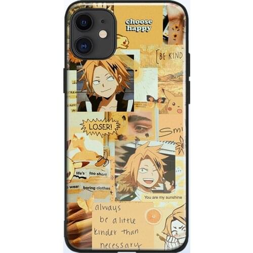 Denki Kaminari My Hero Academia anime Soft Silicon Glass Phone Case for IPhone SE 6s 7 8 Plus X Xr Xs 11 12 Mini Pro Max Samsung