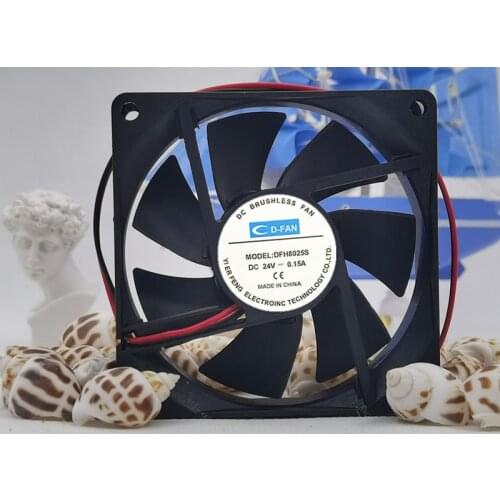 D-FAN DFH8025S DC 24V 0.15A 80x80x25mm 2-Wire Server Cooling Fan