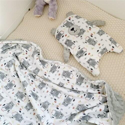 Baby Blanket Toddler Bedding Set Cartoon Baby Swaddle Wrap Bed Quilt Soft Throw Blankets Baby Crib Stroller Blanket With Pillow