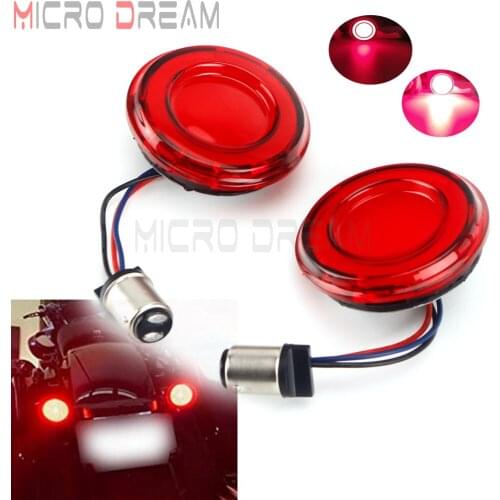 For Harley Softail Touring Dyna Sportster Dyna 2inch 1157 LED Turn Signal Indicator Light Bullet Inserts Lamp Stop Brake Flasher
