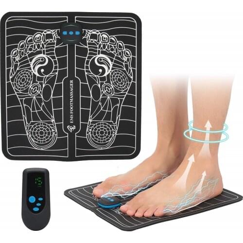 EMS Electric Foot Stimulator Massager, Folding Portable Electric Massage Mat, Full Automatic Massage Foot Circulation Massager