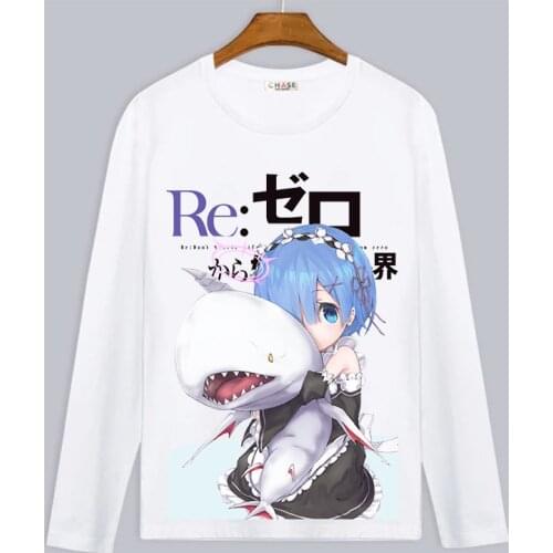 Re:Life In A Different World From Zero Cosplay T Shirt Ram Rem Men/Women Spring Autumn Long Sleeve T-shirt Cartoon Top Tee