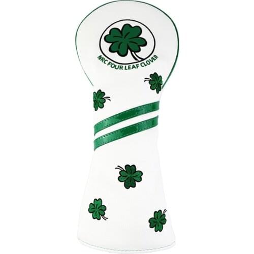 Golf Club Headcovers 1PCS Driver Fairway Hybird Four Leaf Clover Waterproof PU Leather