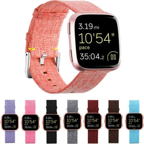 Canvas strap for Fitbit Versa Band Replacement Stable Watch Strap on Fit bit Versa 2 Vesa Lite Wristband smart bracelet