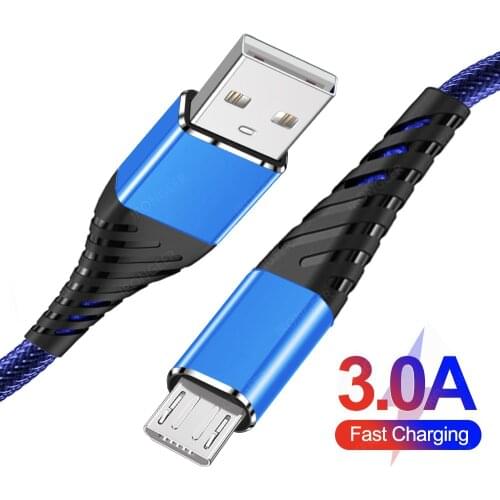 Fast Charging Micro USB Cable Data Cord Charger Adapter For Samsung S7 S9 Xiaomi Huawei Android Mobile Phone Microusb Cable Wire
