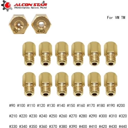 Alconstar- Motorcycle Carburetter Brass Hex Type 4/042 Main Jet TM24 27 28 For MIKUNI VM/TM/TMX Carburetor Carb Size 90-440