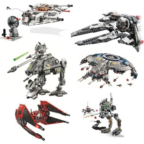 Space Stars Battle Droid Armored Gunshipes Building Blocks Ezra Imperial AT-AP Scout Walking Robot Classic Model Bricks Kids Toy
