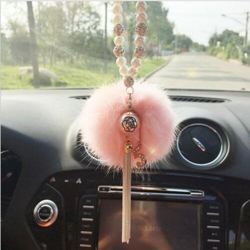 JOORMOM small fragrance digital rhinestone car pendant car hang car diamond rearview mirror car interior accessories for women