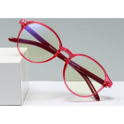 Vintage Transparent Clear Glasses Frame Women TR90 Round Eyeglasses Men Optical Myopia Prescription Spectacle Frames Red Eyewear