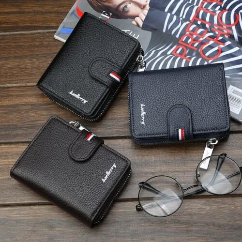 Baellerry Many Departments Men Wallet With Zipper Extendable Credit Card Holder Brand Designer Small Wallet Male High Quality