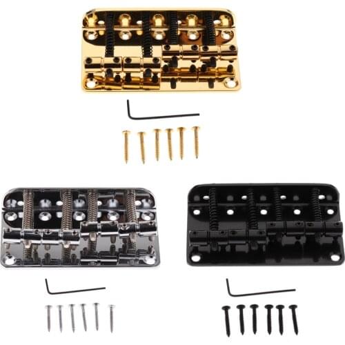 Practical DIY Zinc Alloy 4 String Bass Bridge with Screws Wrench Set Musical Instrument Accessory
