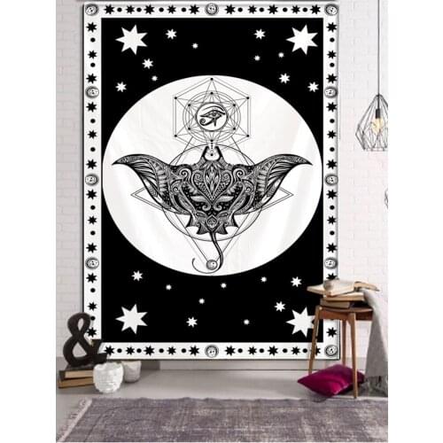 Tarot Card Tapestry Wall Hanging Astrology Divination Bedspread Beach Mat Hand Wash Woven 100% Polyester Machine Washable Muslim