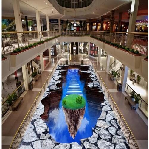 Non-slip Waterproof Self-adhesive PVC Wallpaper Dream Sky 3D Painting Modern Custom 3D Floor Mural 3D Floor