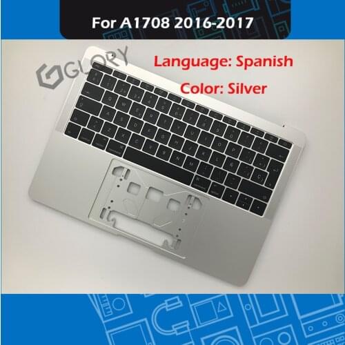 Laptop Silver A1708 Top Case for MacBook Pro Retina 13" 2016 2017 Palmrest with Spanish Keyboard EMC 2978 3164