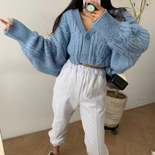 Fall 2021 Women Clothing Oversize Womens Sweaters Autumn Vintage Loose Winter Sweater Knitted Women Cardigan Knit Button Maxi