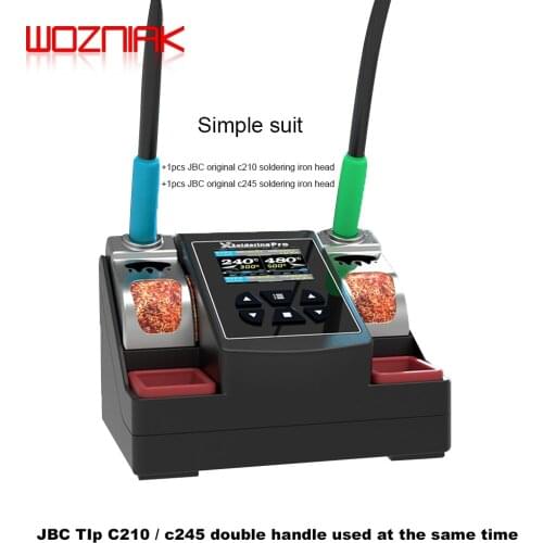 Xsoldering pro Lead-free Soldering Station Double Handle Rapid Heating 220W 2.5S Soldering Iron Kit for JBC 210 245 Handle Tip