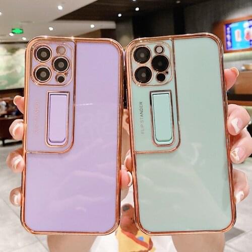 Suitable for iPhone 12 11 PRO MAX XS XR X 8 7 6S Plus silicone anti-fall invisible bracket mobile phone case