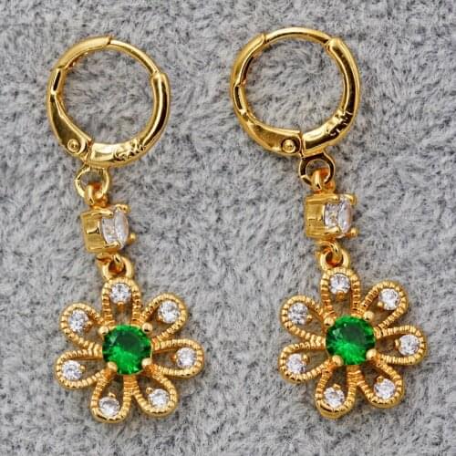 Luxury Bohemian flower Earrings for Womens earrings Gold Filled dangle Drop Earring Trendy Jewelry for Party Wedding Gift