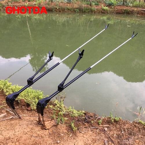 Fish Rod Stand Bracket Angle Adjustable Fishing Rods Holder 1.7M 2.1M Telescoping Fishing Tool Hand Rod Holder