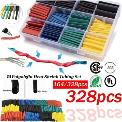 Thermoresistant tube 127 Pcs Heat Shrink Sleeving Shrink wrapping Kit Electrical Connection Wire Wrap Cable Waterproof