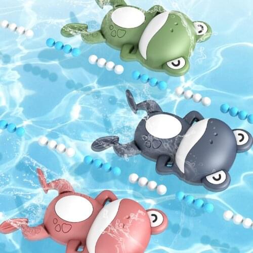 Water Floating Toy Frog Clockwork Toy Kids Swimming Pool Water Game Wind-up Clockwork Animals Frog Baby Bath Toys