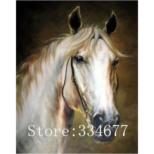 White Horse Animals Embroidery Needlework Crafts 14CT Unprinted DIY Quality Cross Stitch Kits Set Handmade Arts Home